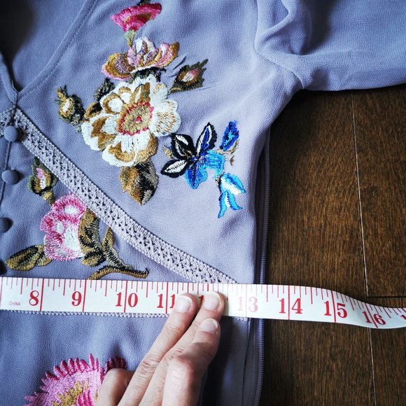 Embroidered Lavender Dress - Picture 8 of 8